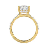 LADIES RING 2 1/2CT ROUND/PRINCESS DIAMOND 14K YELLOW GOLD (CENTER STONE PRINCESS DIAMOND 2CT )